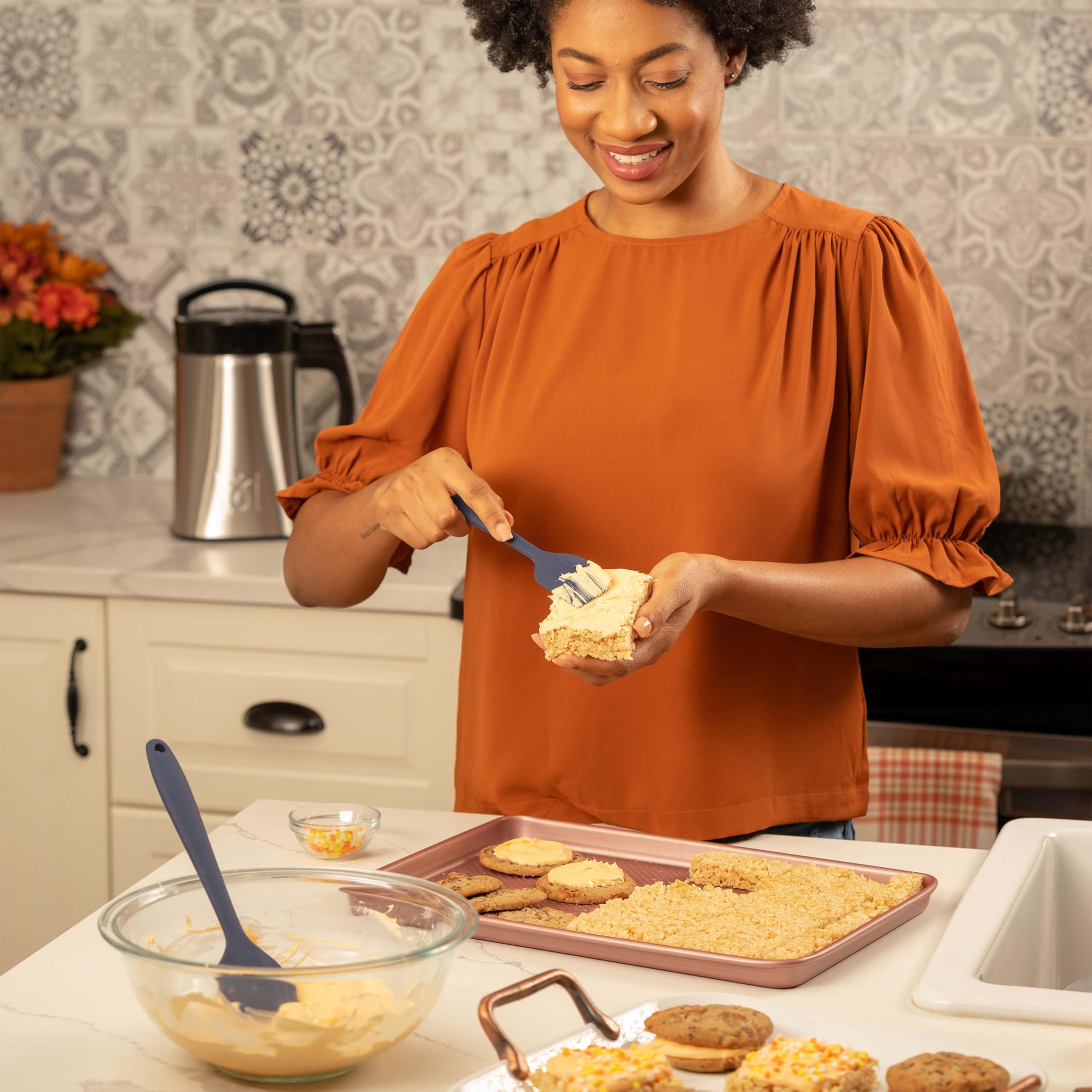 Magical Butter spatulas for easy stirring, scraping, and pouring.