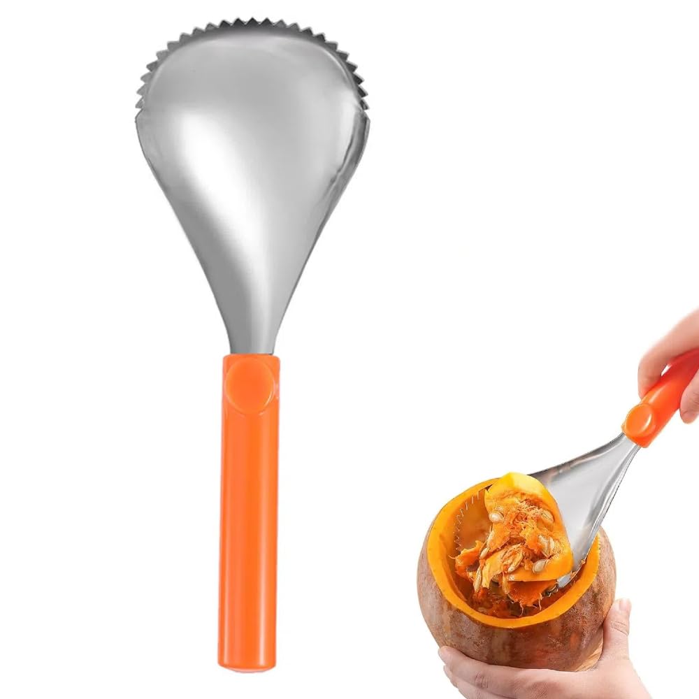 MAGICLULU pumpkin scraper serrated spoon design for easy core removal