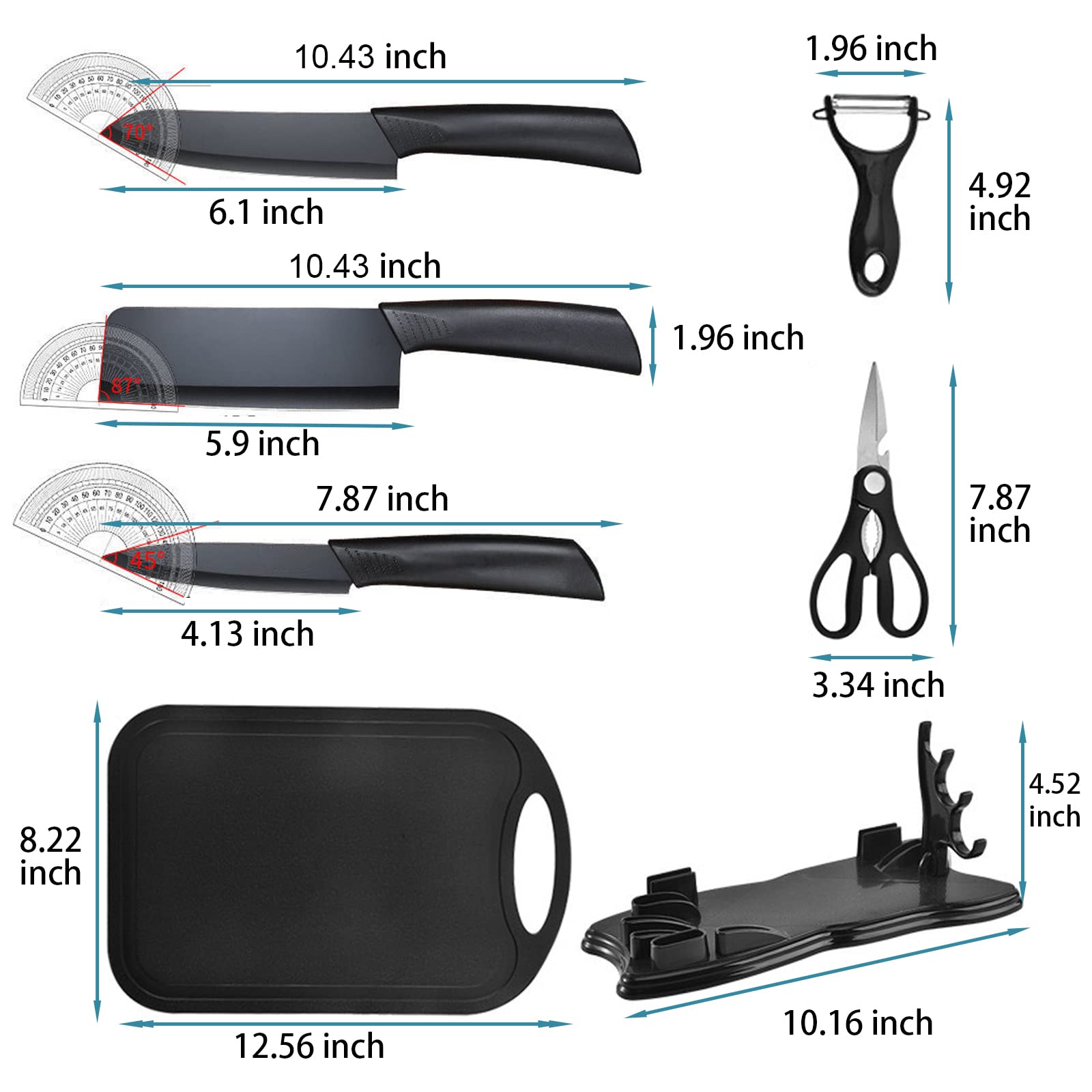 Magicorange chef knife black stainless for precise slicing and control