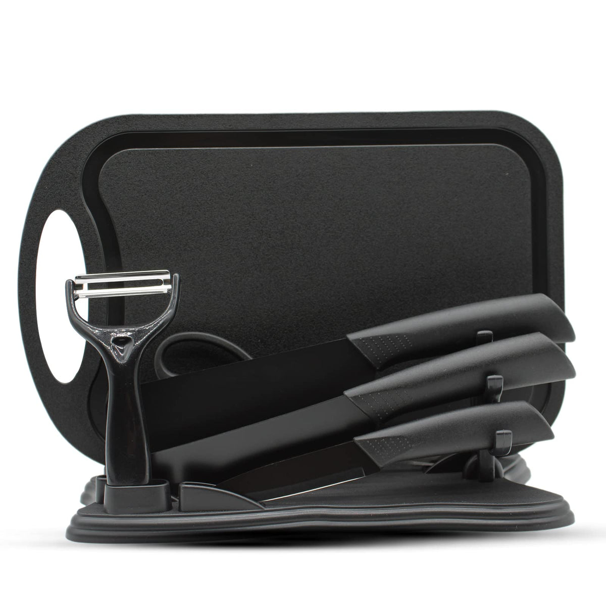 Magicorange knife-set overview showing complete kit for ready-to-cook prep