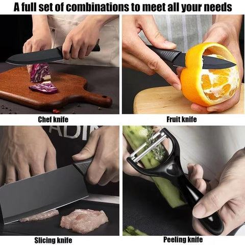 Magicorange utility knife black for versatile kitchen tasks