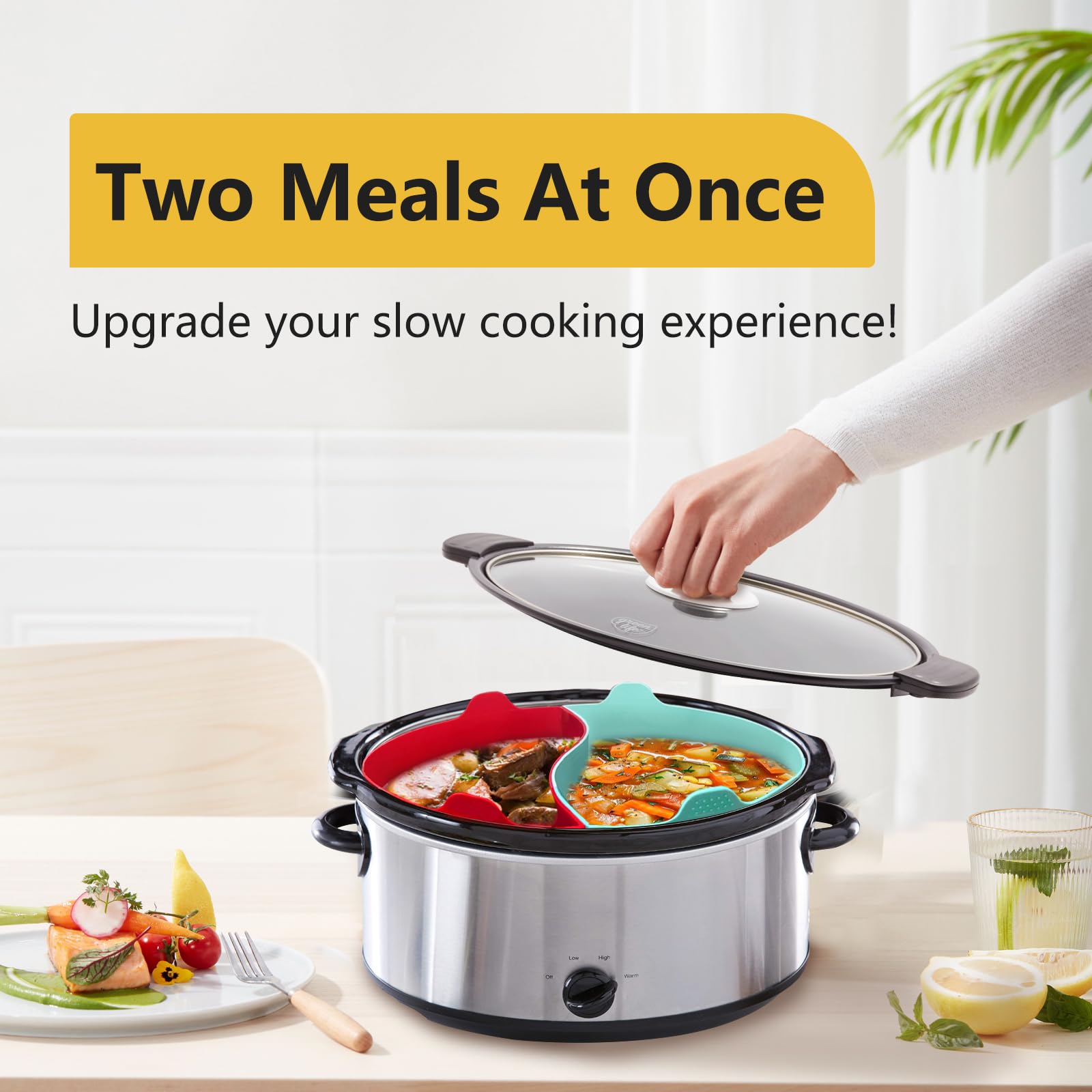 Magikichen dishwasher-safe liner simplifies cleanup after slow cooking.