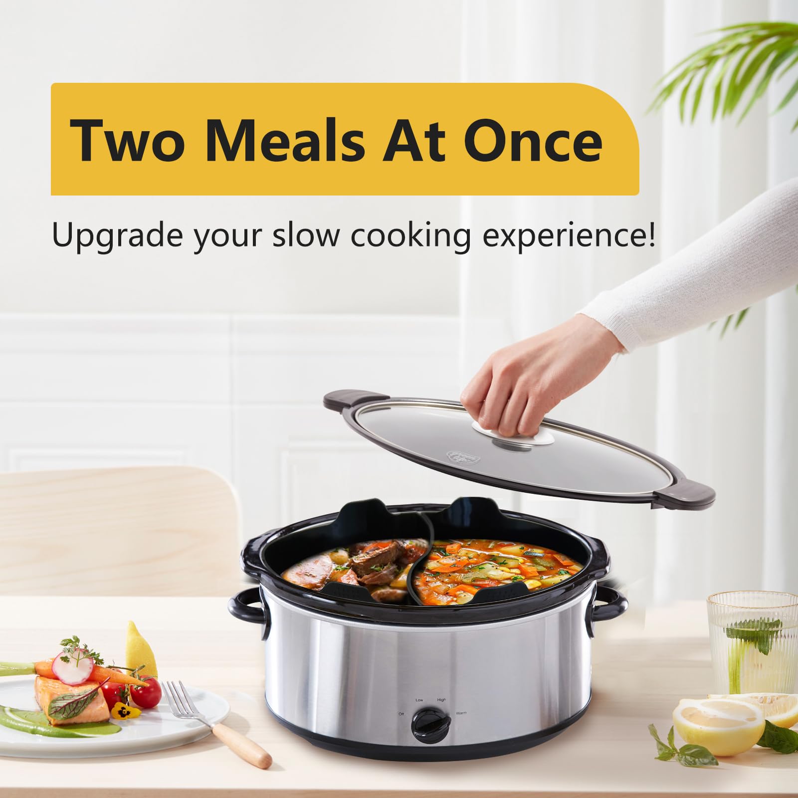Magikichen dishwasher-safe slow cooker liner for quick cleanup after meals