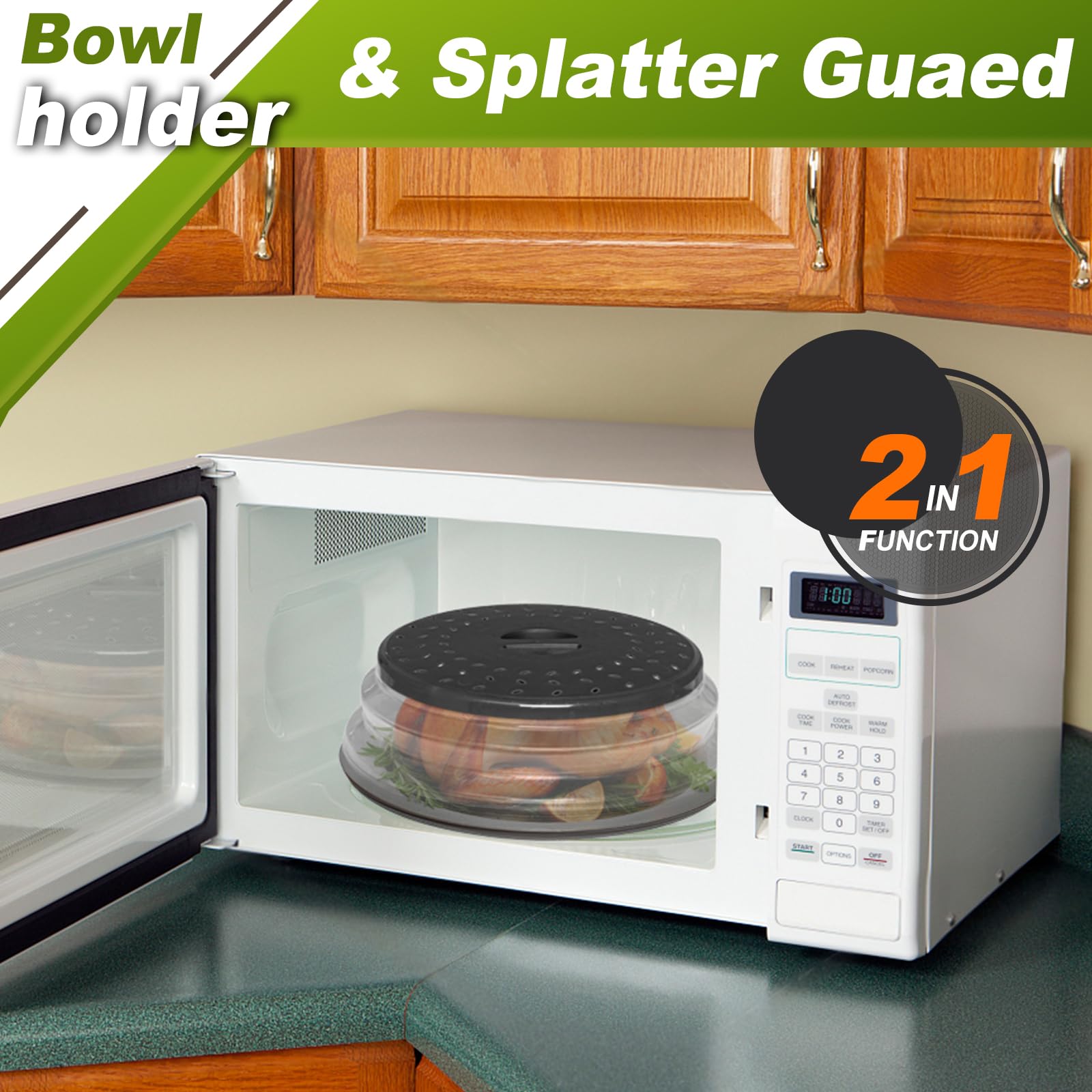 MAGJIUKE vented splatter guard fits large plates and bowls