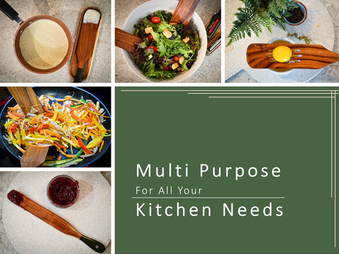 Magnum Opus smooth finished wood utensils for easy stirring and flipping