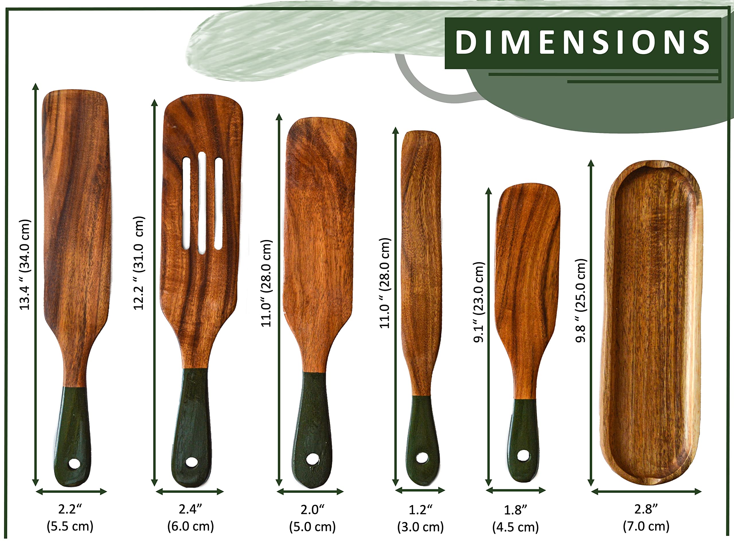 Magnum Opus teak wood spurtle highlighting smooth finish for cookware