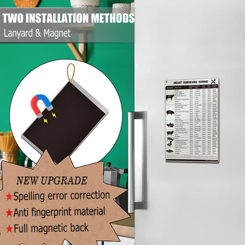 Durable Magrooyar stainless-steel meat chart designed for reliable smoking temps.