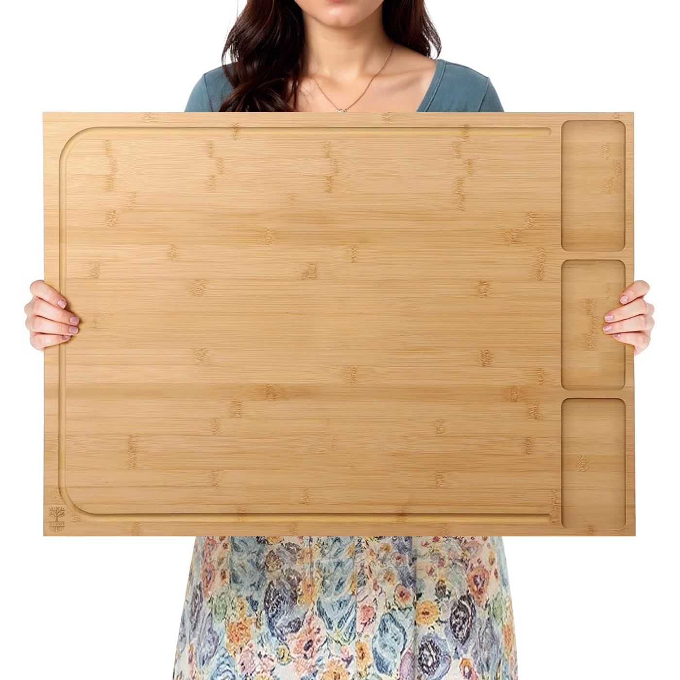 MAHOOT extra large bamboo cutting board 30x21 for family prep and serving