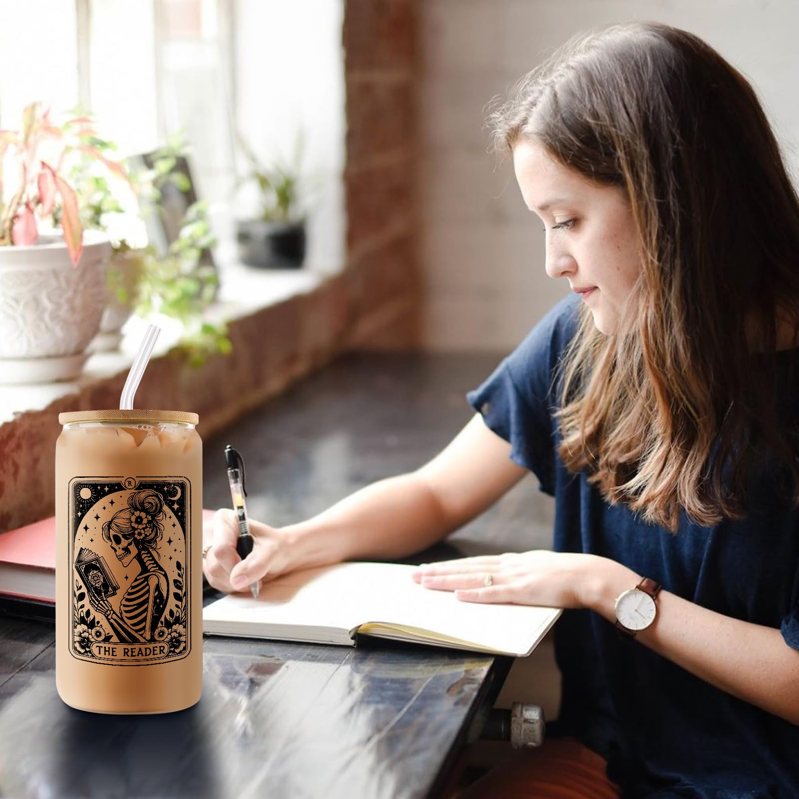Mahrokh bamboo lid and glass straw support reusable, eco-friendly sipping