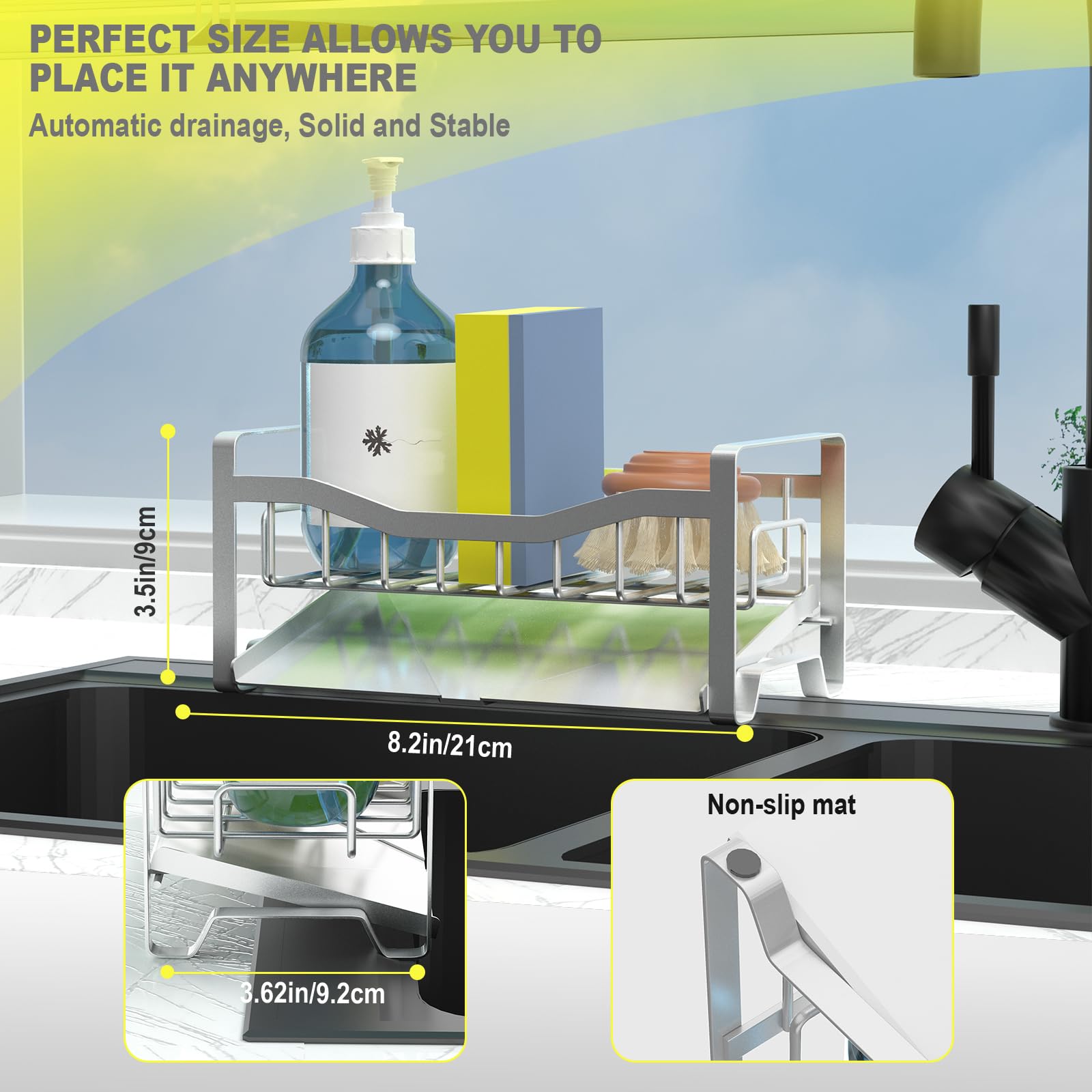 Maifan hollow design promotes rapid drying of sponges and bottles.