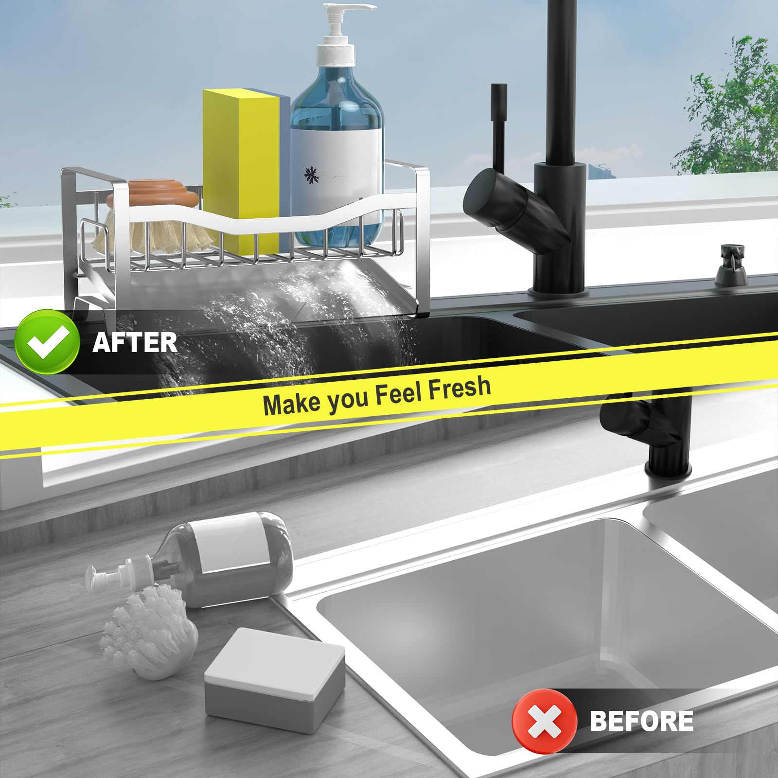 Maifan waterproof and rust-proof design maintains a clean counter appearance.