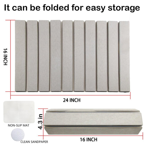 Maigandamai drying mat folded for compact storage, ideal for small kitchens and dorm rooms.