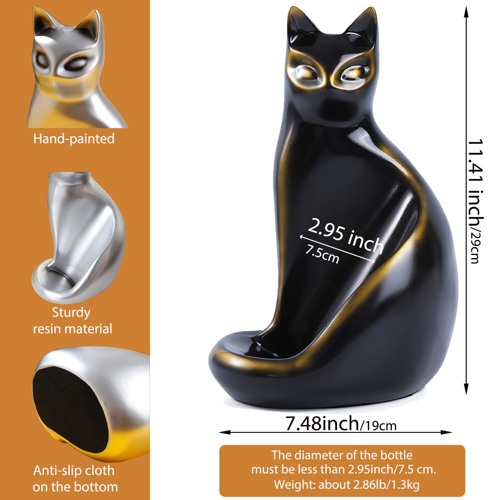 MAIHOM cat wine bottle holder display option for cabinet or shelf