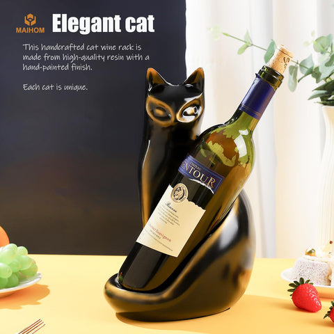 MAIHOM cat wine bottle holder non-slip bottom, protects surfaces during use