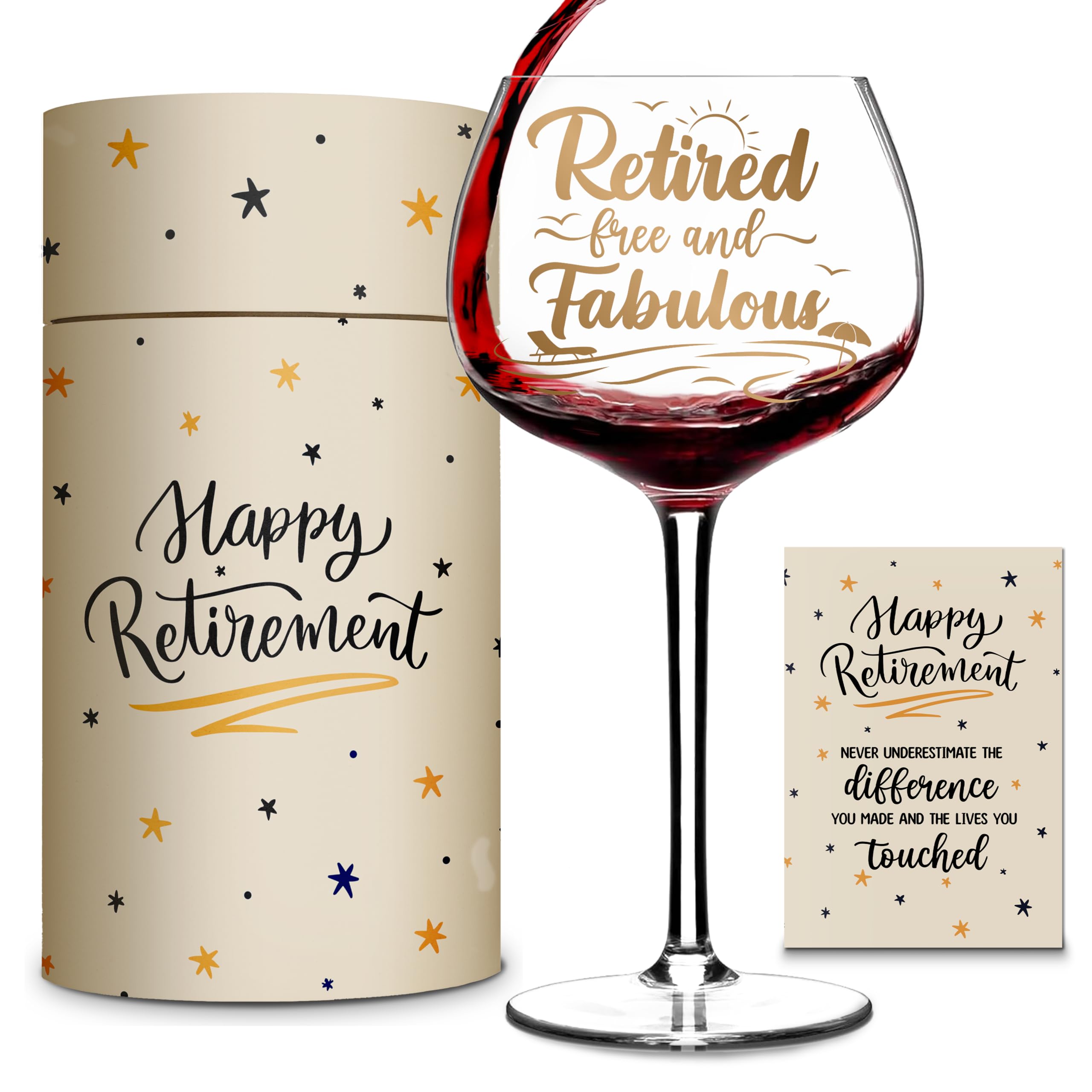 Mailabeeus retirement glass 16oz with quote for celebrations.