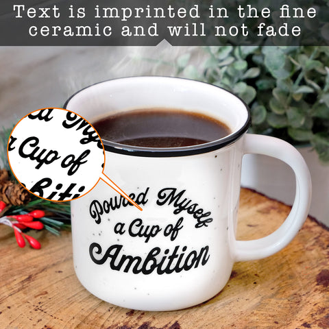 MAINEVENT humorous ambition mug with witty saying for office breaks