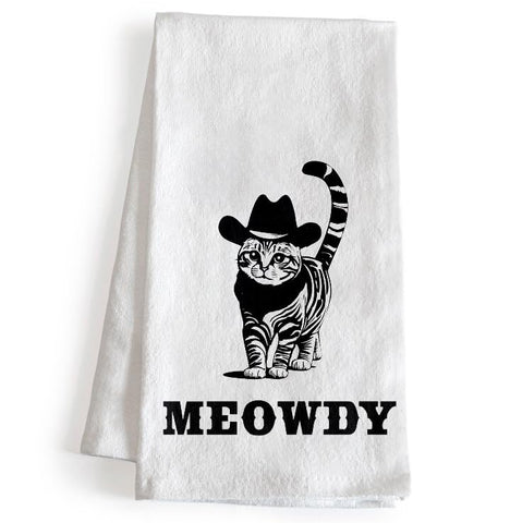 MAINEVENT Meowdy cat-design kitchen towel for cat lovers