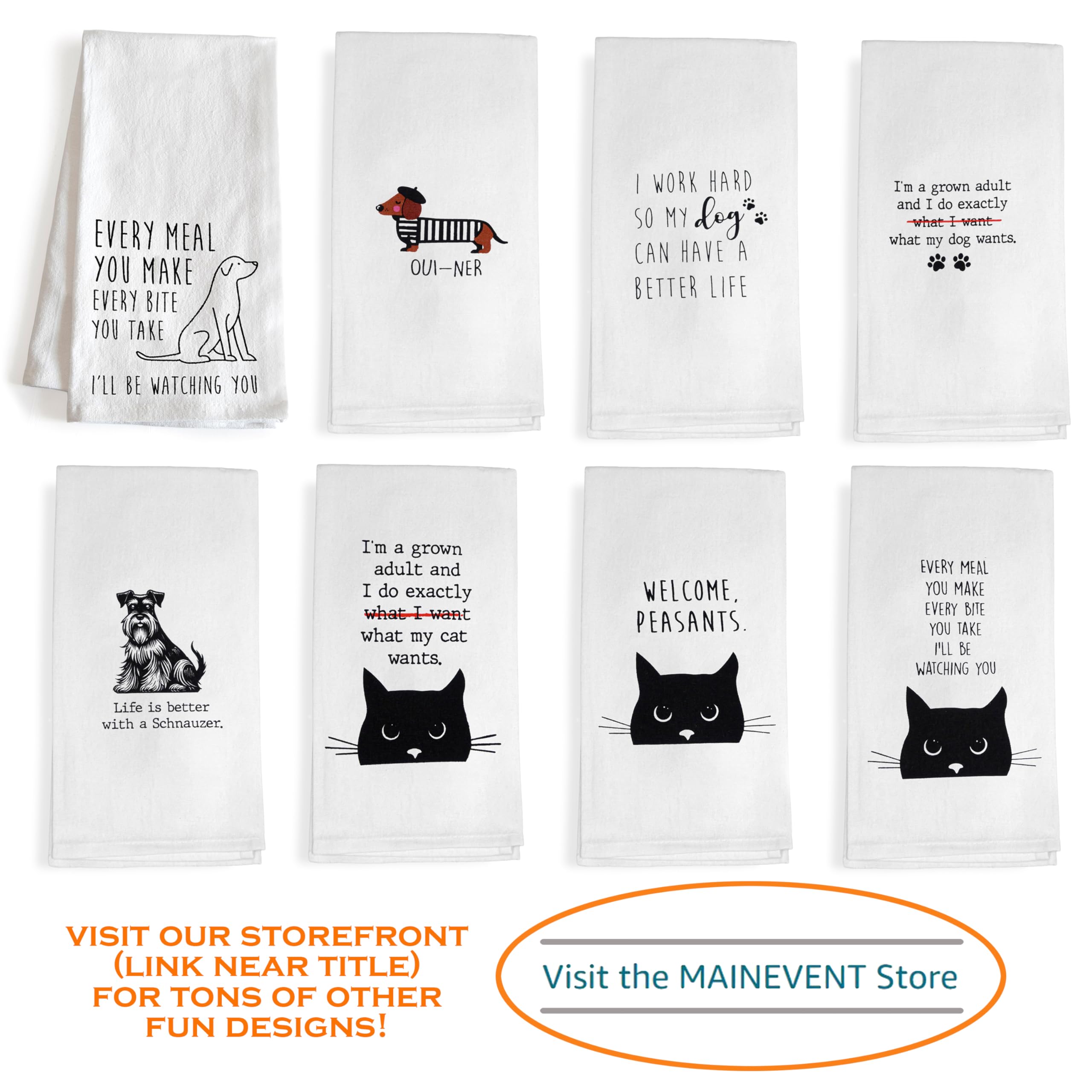 MAINEVENT novelty dog accessory towel brightens counters while protecting surfaces during food prep.