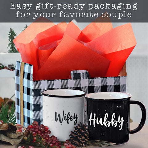MAINEVENT wifey hubby mug set double-sided design, celebrates couple moments