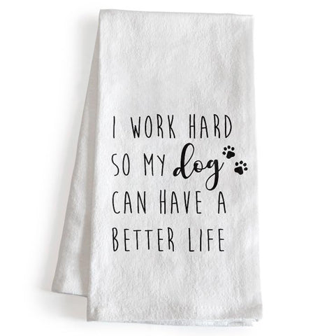 MAINEVENT work hard dog towel 18x24 adds playful flair to busy kitchens and pet-loving homes.
