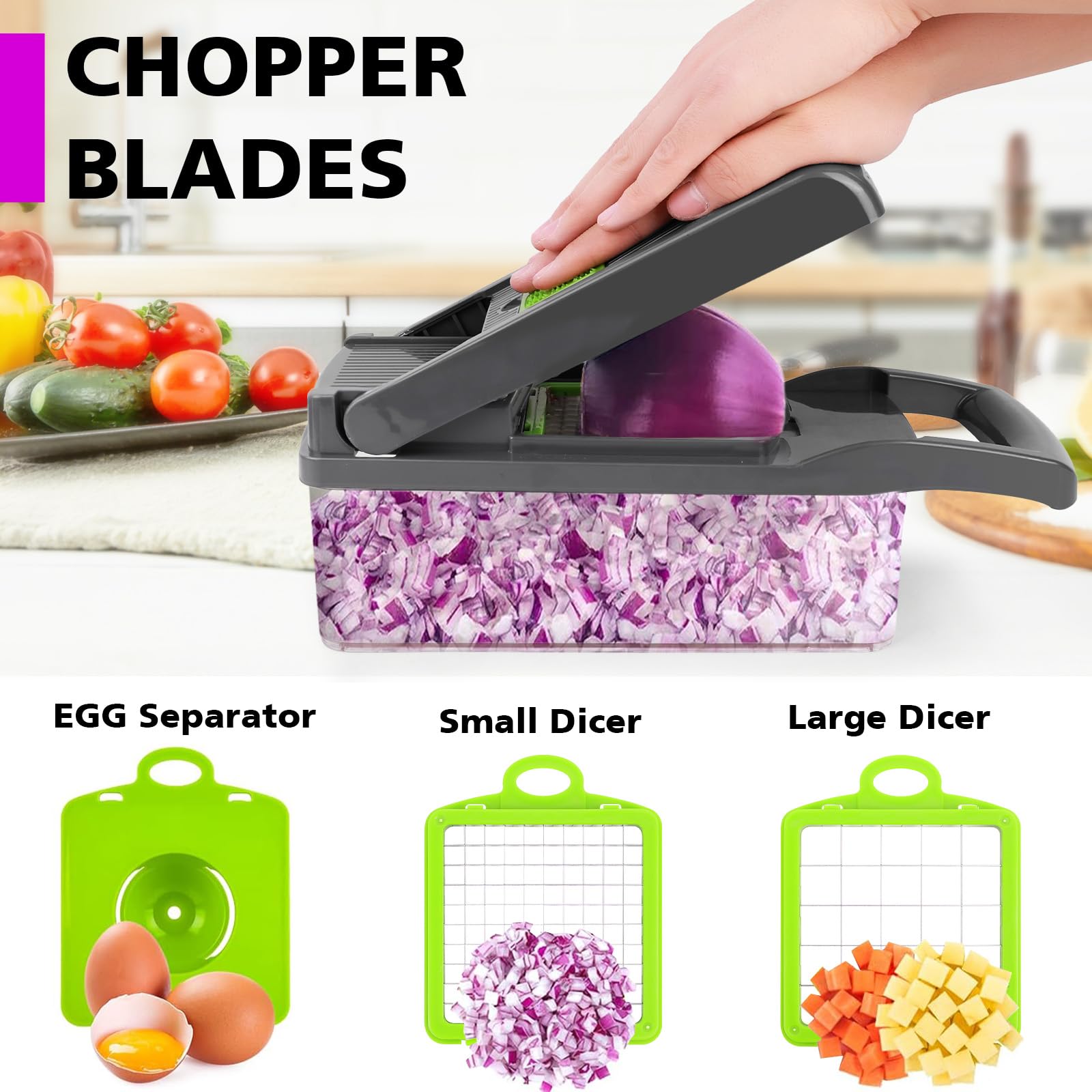 MAIPOR chopper with large 1.2L container for direct transfer
