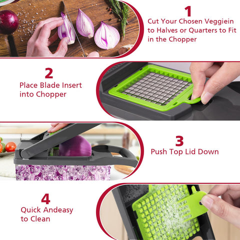 MAIPOR chopper dices vegetables into even cubes