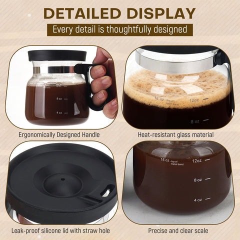 MaiQidd heat-resistant glass cup with lid keeps drinks warm during commute.