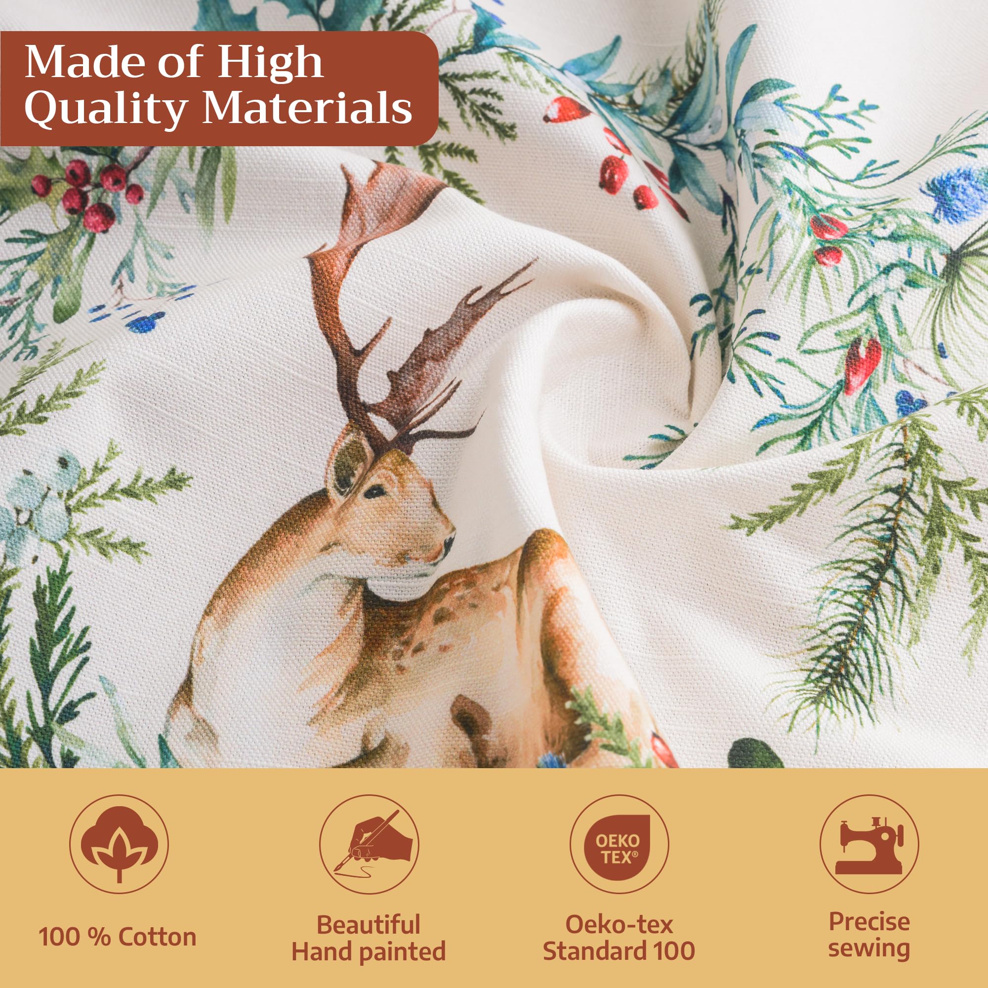 Maison d'Hermine Holly Time 69-inch round tablecloth diameter for family meals