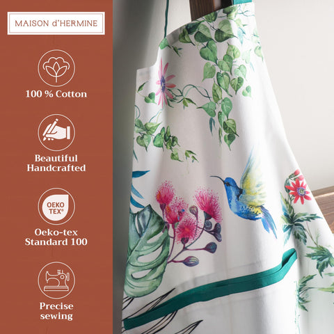 Maison d'Hermine apron showing adjustable neck strap for comfortable wear