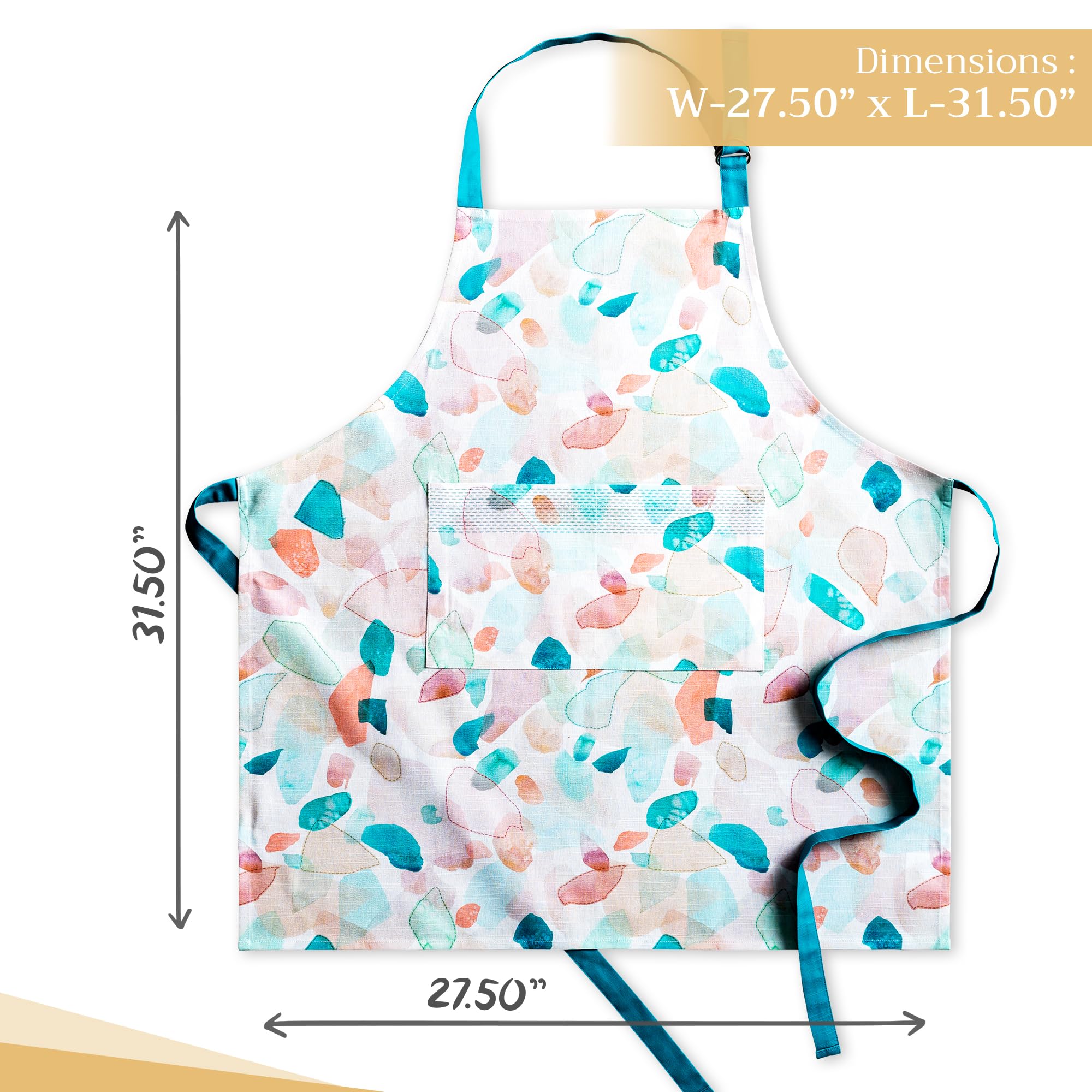 Maison d' Hermine apron center pocket, space for phone and tools.