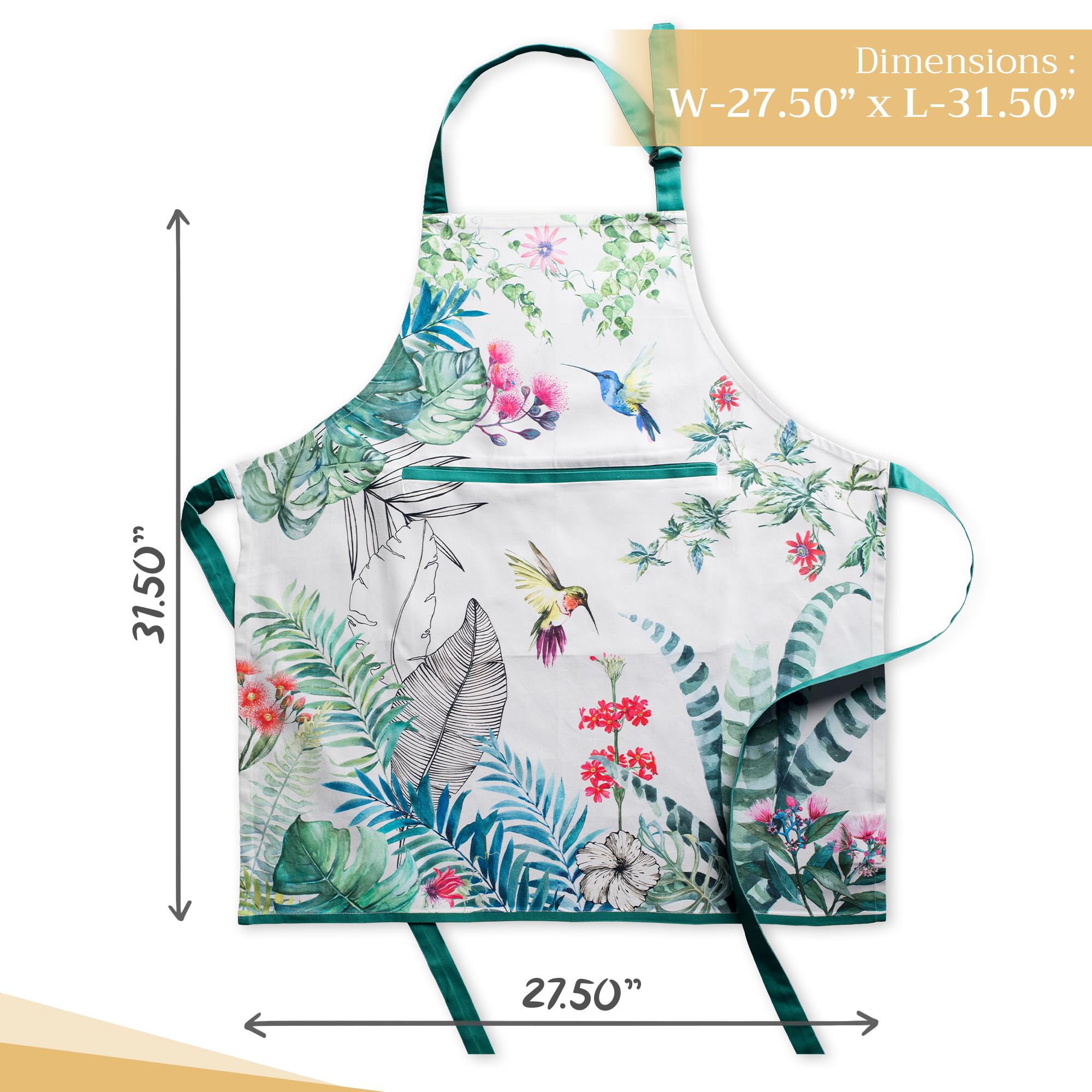 Maison d'Hermine apron center pocket ideal for recipes or phones while cooking