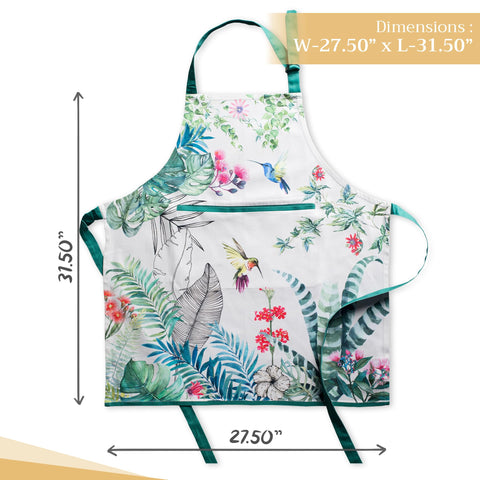Maison d'Hermine apron center pocket ideal for recipes or phones while cooking