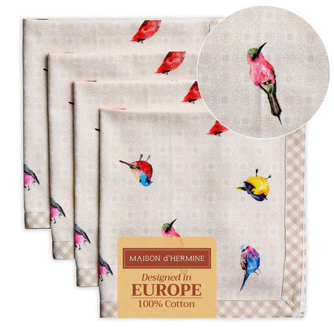 Maison d'Hermine Birdies on Wire napkins elevate elegant table settings