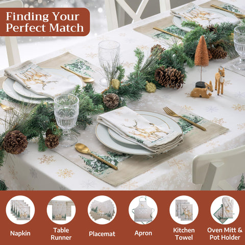 Maison d' Hermine 100% cotton tablecloth offers durable everyday use.