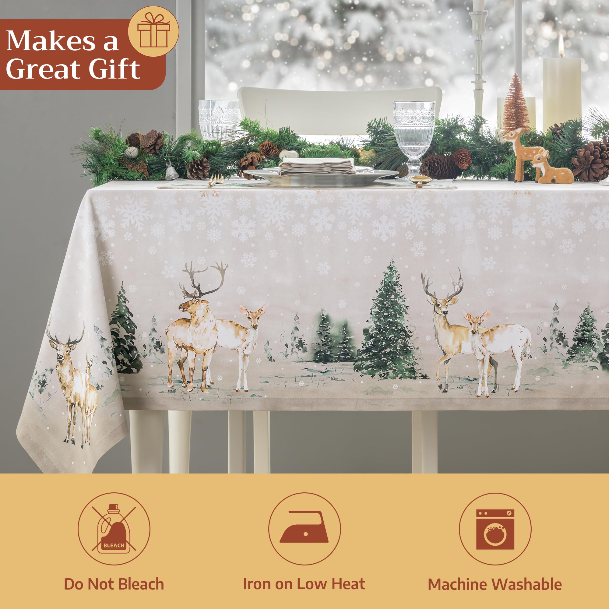 Maison d'Hermine elegant dining room tablecloth adds warmth
