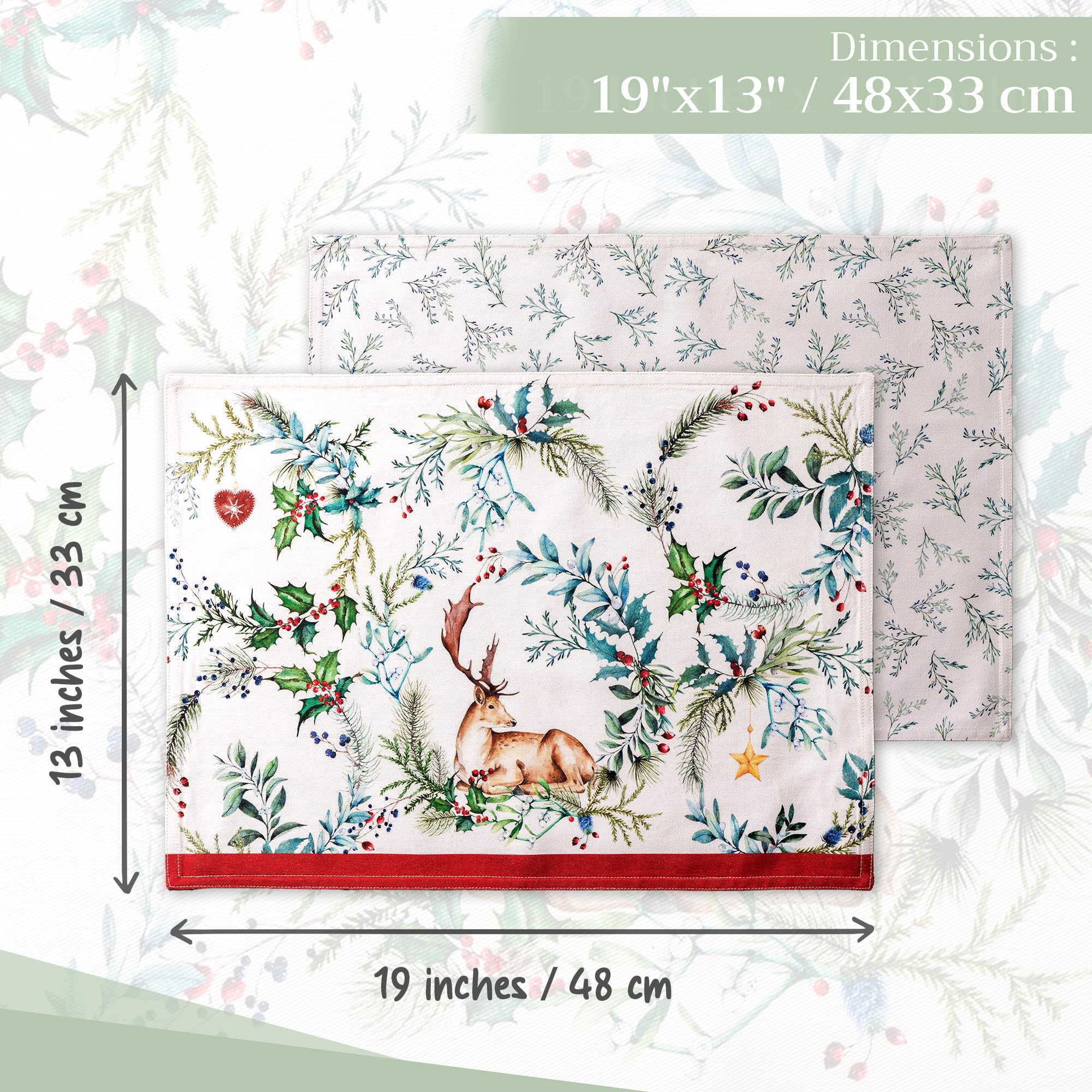 Washable cotton placemats designed for daily use and quick cleanup.