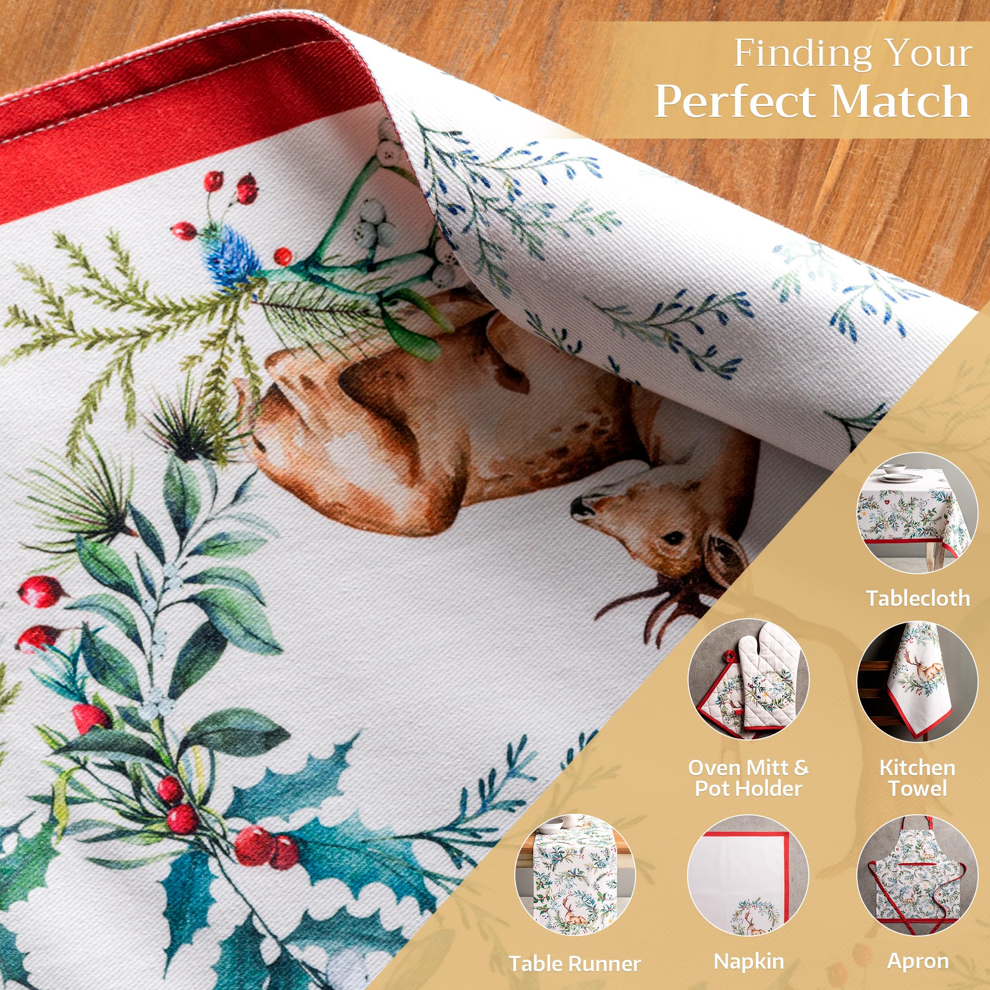 Set of four placemats ideal for holiday tables and celebrations.