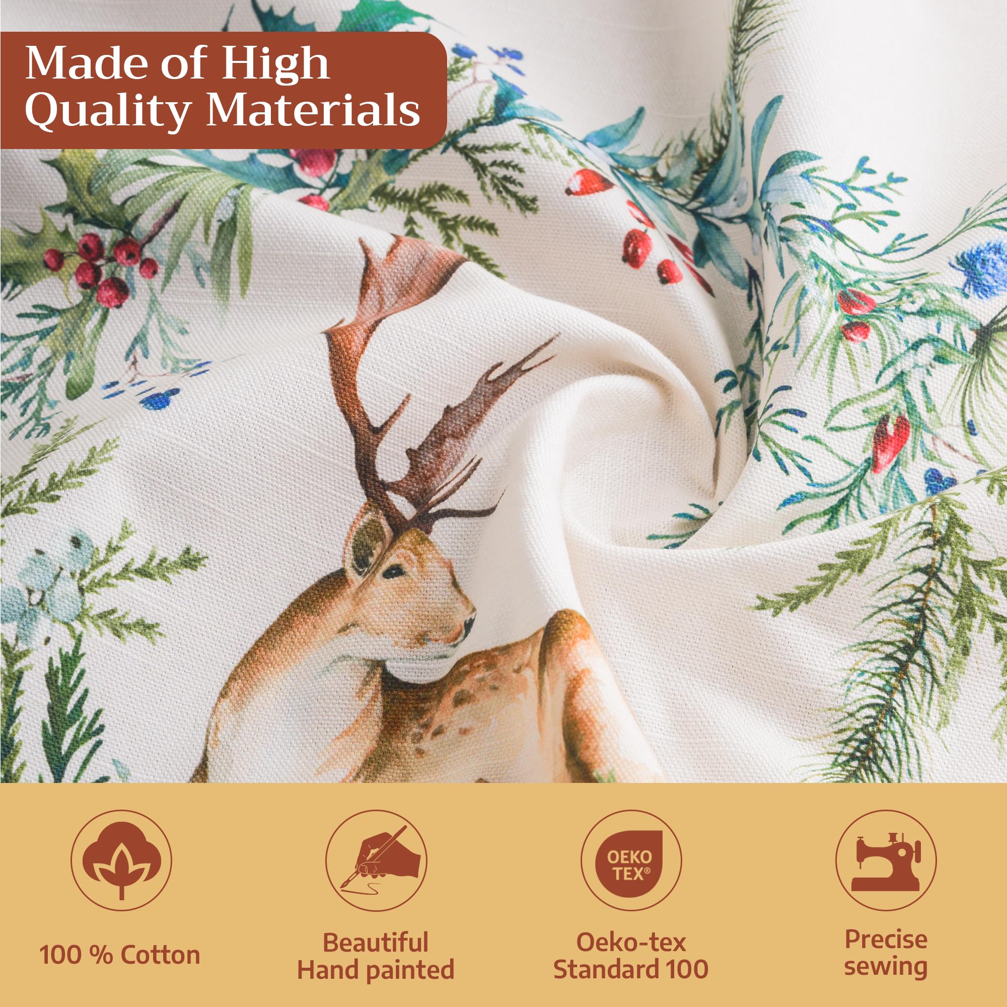 Maison d' Hermine Holly Time tablecloth fall decor scene for autumn table styling