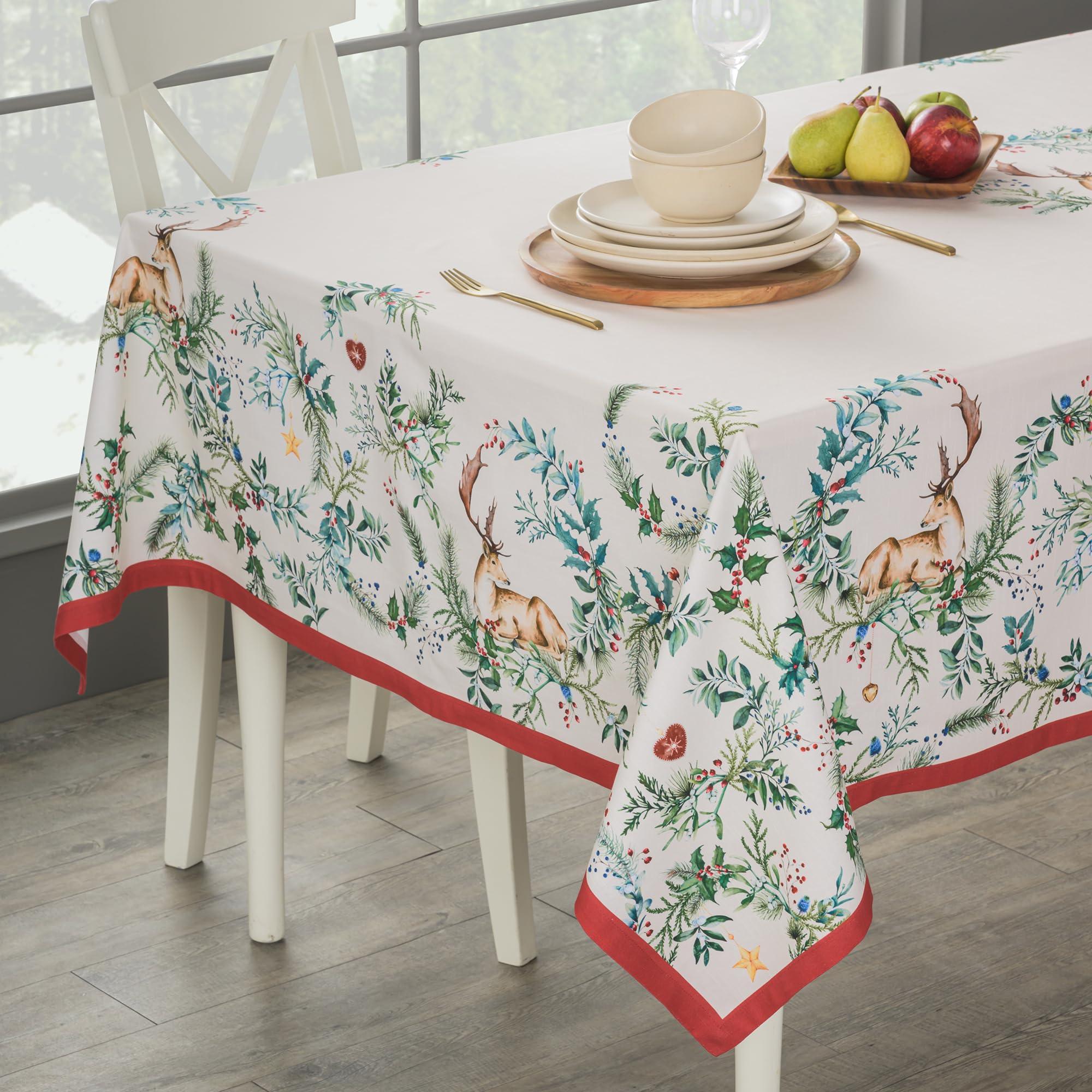 Maison d' Hermine Holly Time tablecloth packaging and display for gifting