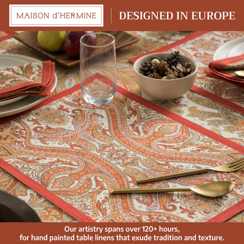 Maison d' Hermine placemats closeup fabric detail shows soft cotton weave.