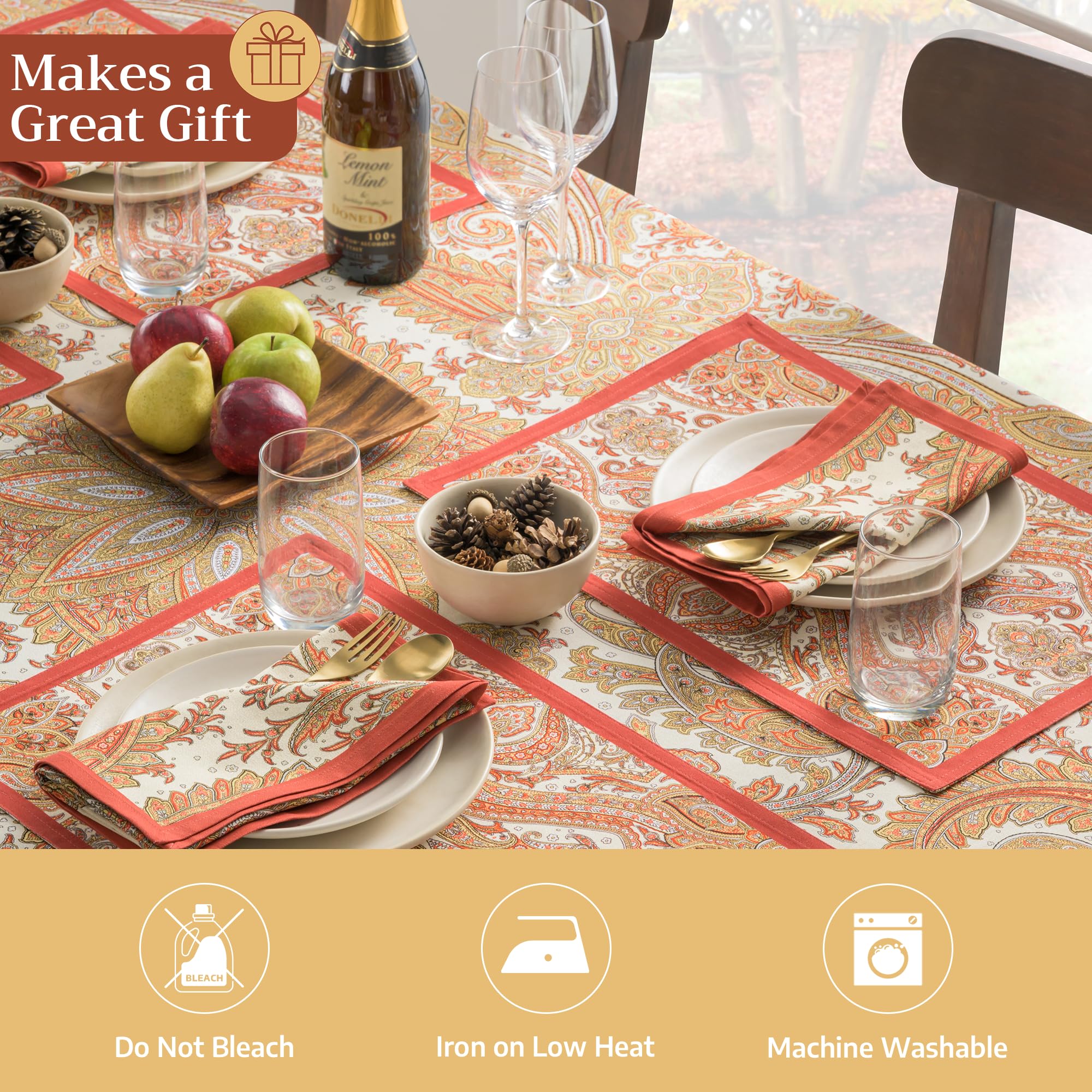 Maison d' Hermine washable cotton placemats ideal for Thanksgiving gatherings.