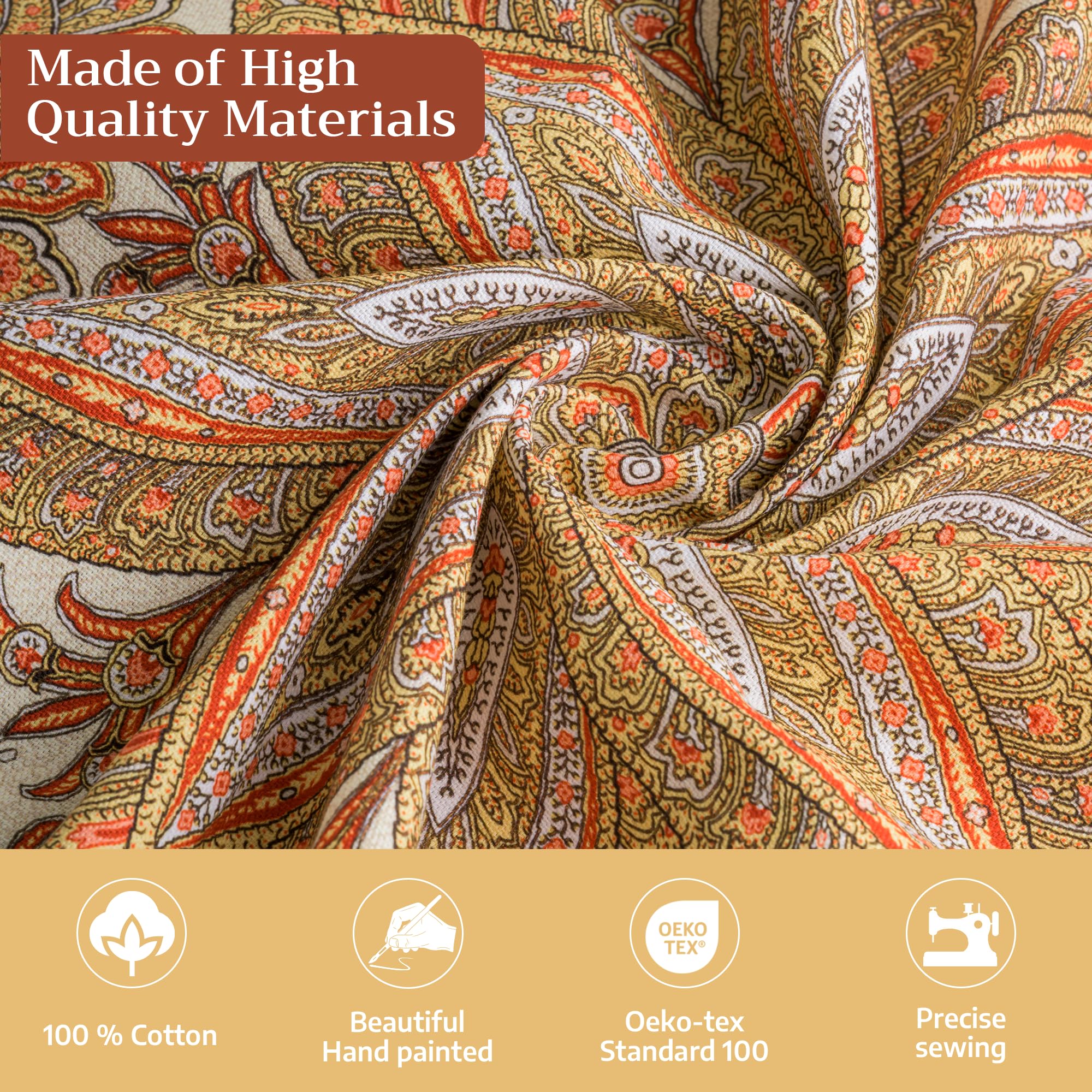 Maison d' Hermine Kashmir Paisley tablecloth draped on table for celebrations