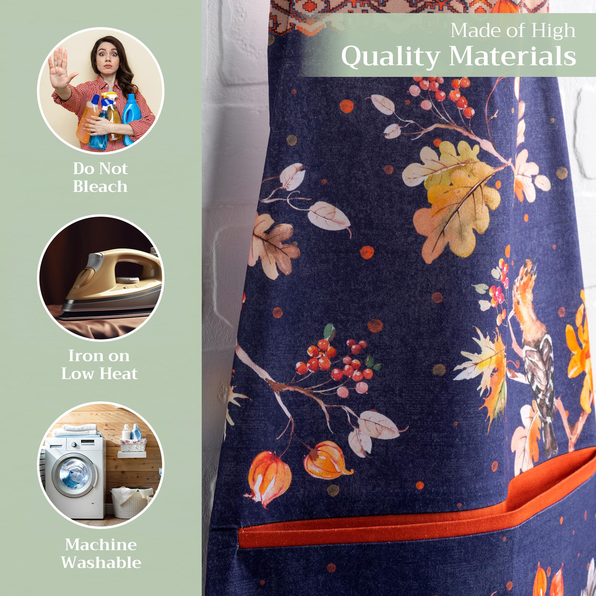 Kelim Infinity apron by Maison d' Hermine offers full-coverage for home cooks.