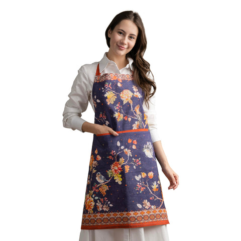 Maison d' Hermine Kelim Infinity apron with pocket for easy cooking tools.