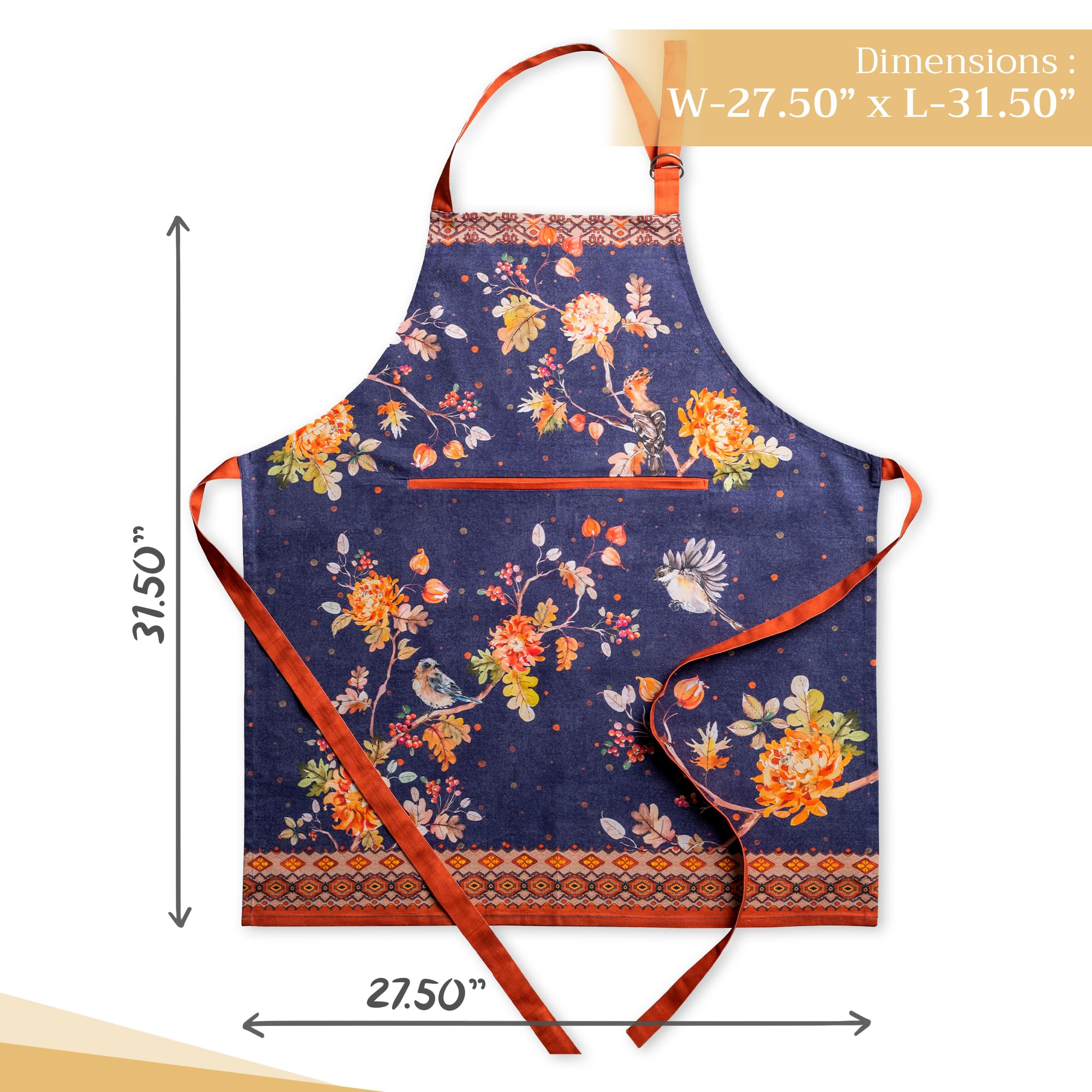 Maison d' Hermine Kelim Infinity apron with watercolor-inspired pattern for festive occasions.