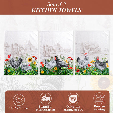 Maison d' Hermine towels watercolor-art display enhances stylish kitchen decor.