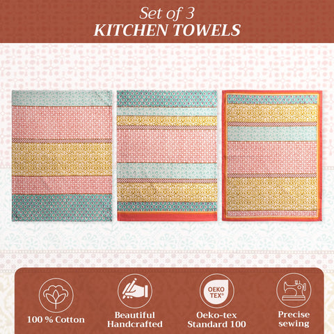 Maison d'Hermine kitchen towels with hanging loop provide easy storage and access.