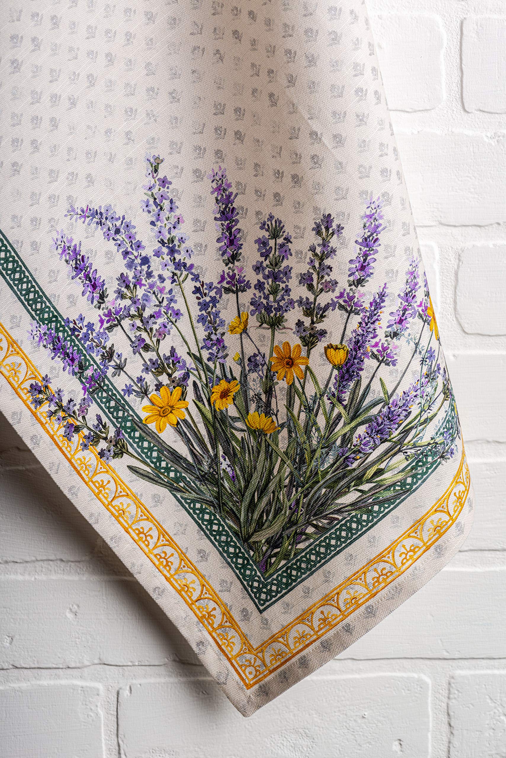 Lavender-themed kitchen towels perfect for spring and summer entertaining.