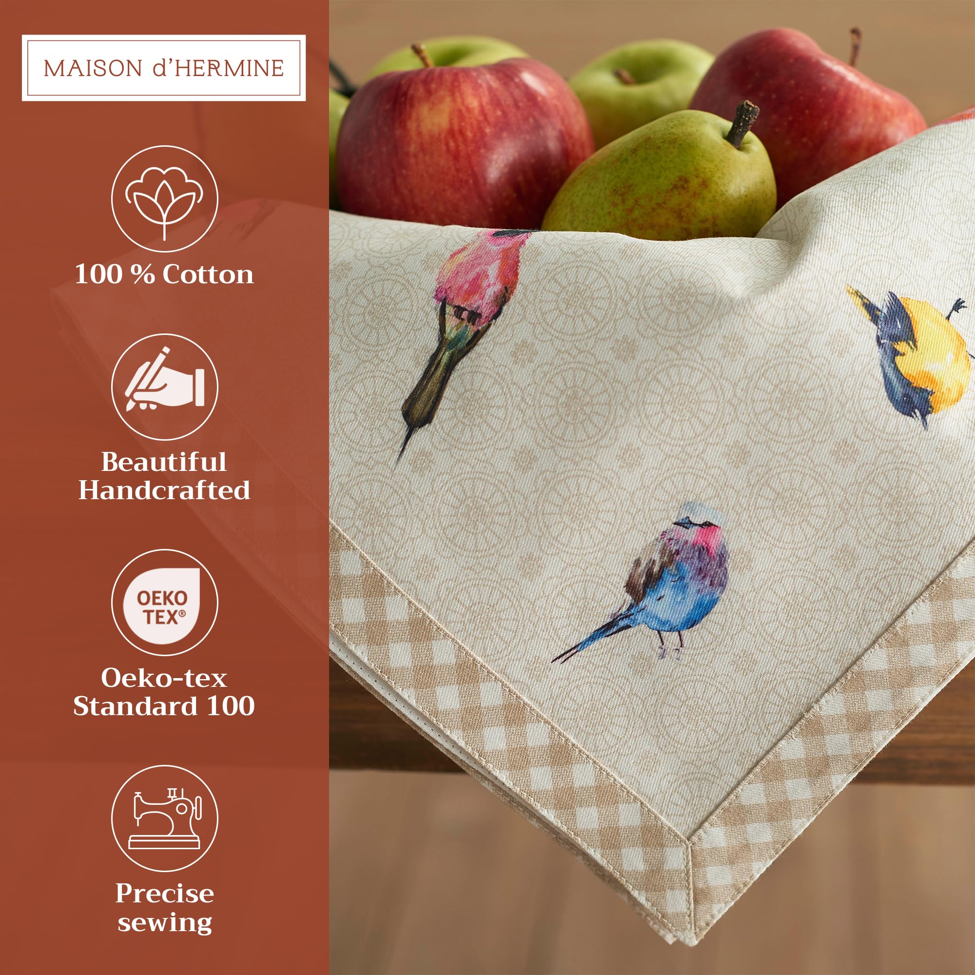 Maison d'Hermine napkins close-up texture shows soft cotton for everyday use