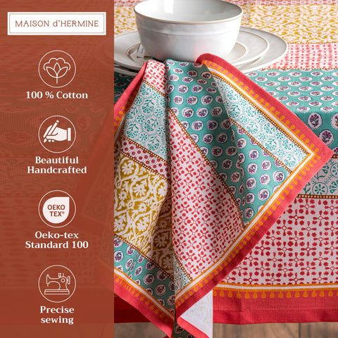 Maison d' Hermine spring floral napkins brighten casual meals with vibrant hues.